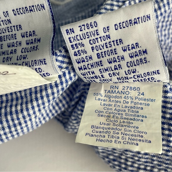 Vintage Samara Girls Bunny Seersucker Outfit Blue White S 24 Months - Picture 13 of 15